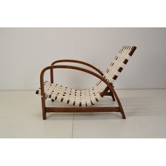 Image 1 of Art-deco vintage verstelbare fauteuil van Jindrich Halabala, jaren 1930