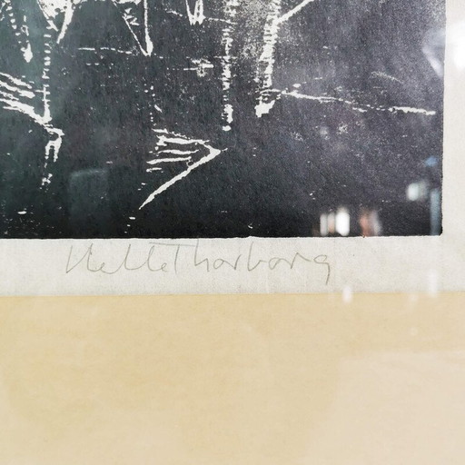 Vintage litho door Helle Thorborg, Denemarken 1964