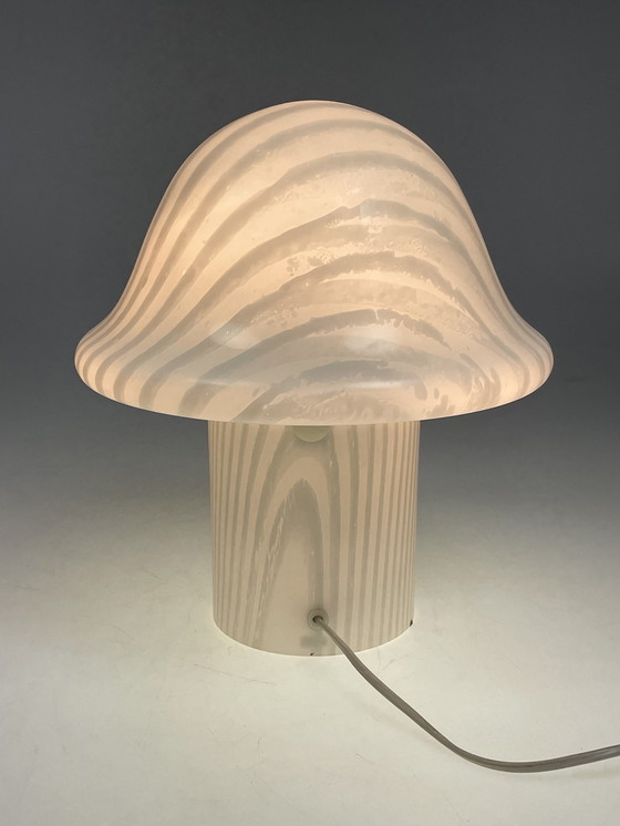 Image 1 of Peill & Putzler Xl Zebra Mushroom Tafellamp, Duitsland 1970-1980