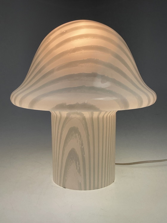 Image 1 of Peill & Putzler Xl Zebra Mushroom Tafellamp, Duitsland 1970-1980