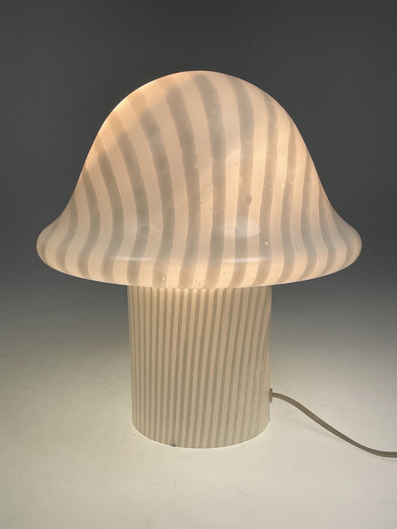 Image 1 of Peill & Putzler Xl Zebra Mushroom Tafellamp, Duitsland 1970-1980