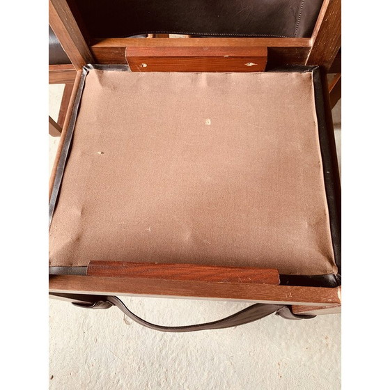 Image 1 of Set van 6 zwarte vintage stoelen van Gunther Hoffstead voor Uniflex, 1960