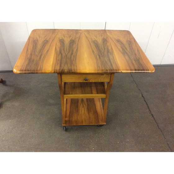 Image 1 of Vintage walnotenhouten kar, Engeland 1930