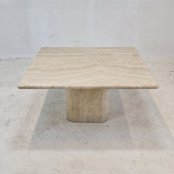 Image 1 of Vintage travertijnen salontafel, Italië 1980
