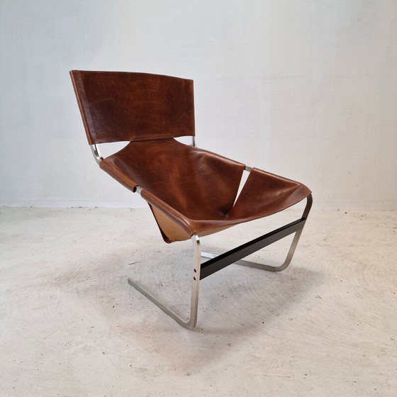 Image 1 of Paar vintage model F444 fauteuils in chroom en leer van Pierre Paulin voor Artifort, Nederland 1960