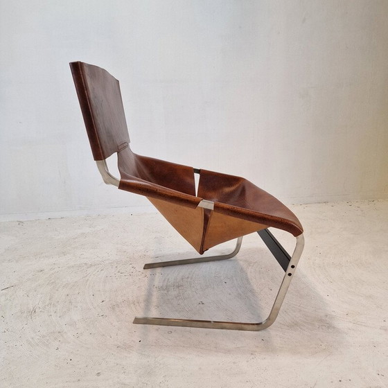 Image 1 of Paar vintage model F444 fauteuils in chroom en leer van Pierre Paulin voor Artifort, Nederland 1960