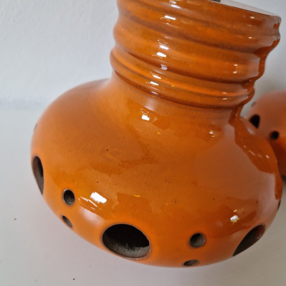 Image 1 of Herda Set Van 2 Oranje Vintage Hanglampen ²