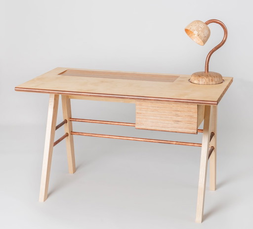 Handmade bureau+lamp