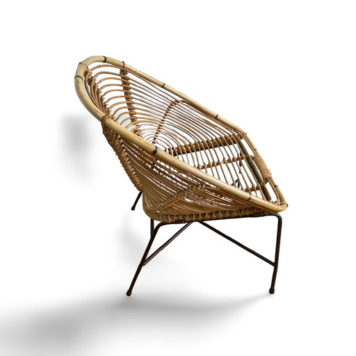 Vintage Rotan Kuipstoel