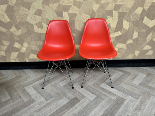 2X Vitra Eames Plastic Chair Dsr Re - 