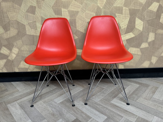 Image 1 of 2X Vitra Eames Plastic Chair Dsr Re - 