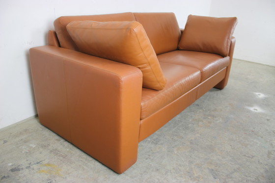Image 1 of Cor Conseta Couch driezits design bank leer zadelbruin
