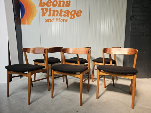 Vintage Deense Stoelen, Set Van 6