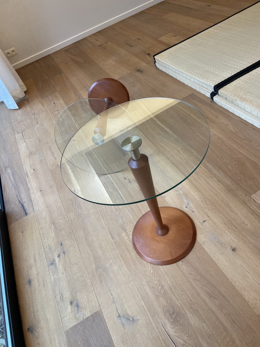 Calligaris Italia Circle Ronde Woonkamertafels Glas/Kersenhout.