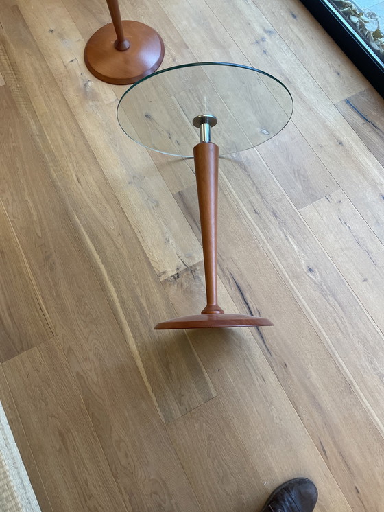 Image 1 of Calligaris Italia Circle Ronde Woonkamertafels Glas/Kersenhout.