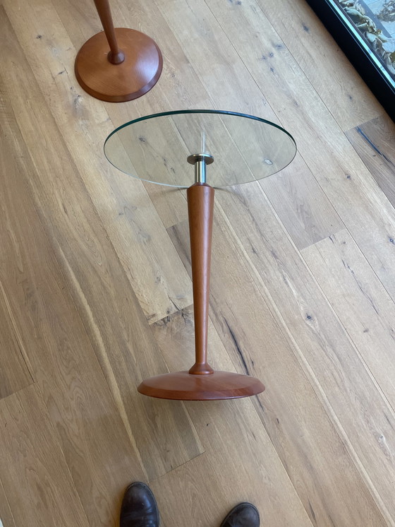 Image 1 of Calligaris Italia Circle Ronde Woonkamertafels Glas/Kersenhout.