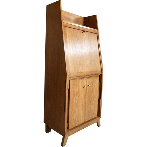 Vintage secretaire in eiken modellen van René Jean Caillette, 1950