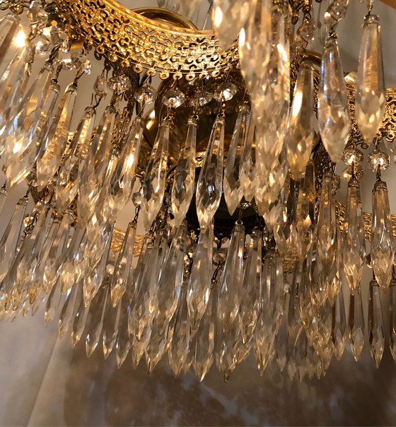 Image 1 of Hollywood Regency kristallen hanglamp