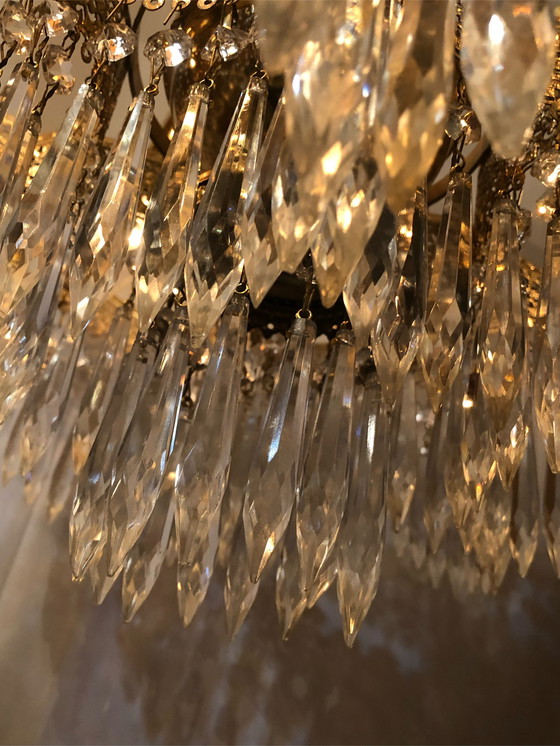 Image 1 of Hollywood Regency kristallen hanglamp