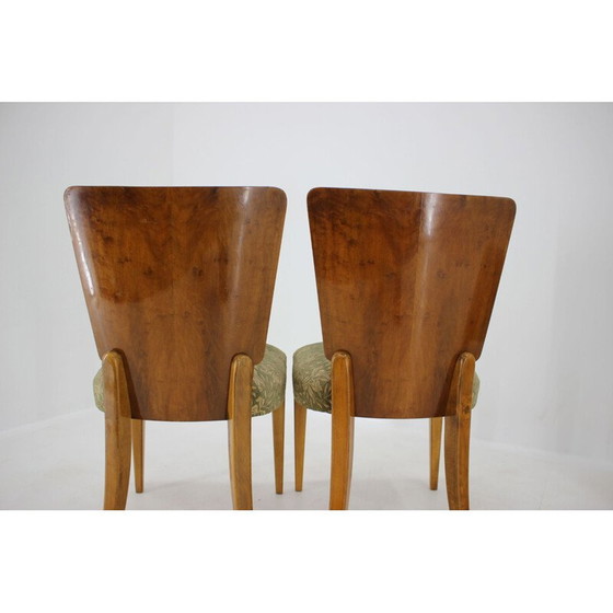 Image 1 of Set van 4 vintage walnoten stoelen van Jindrich Halabala voor Up Závody, Tsjecho-Slowakije
