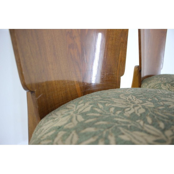 Image 1 of Set van 4 vintage walnoten stoelen van Jindrich Halabala voor Up Závody, Tsjecho-Slowakije