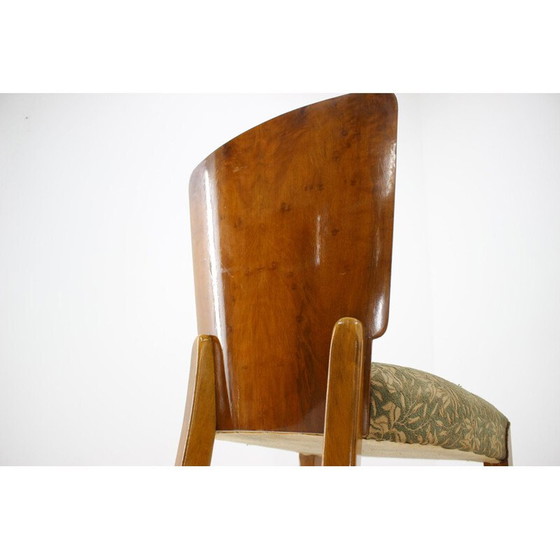 Image 1 of Set van 4 vintage walnoten stoelen van Jindrich Halabala voor Up Závody, Tsjecho-Slowakije
