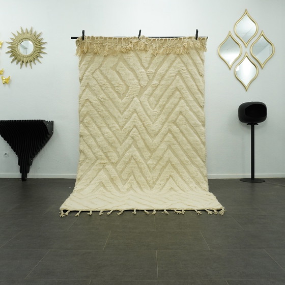 Image 1 of Berber Vloerkleed - 248 Cm X 148 Cm - Witte Wol