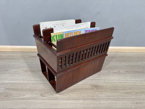 Image 1 of Vintage Mahonie Houten Lectuurbak
