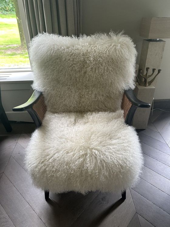 Image 1 of Vintage schapenvacht fauteuil