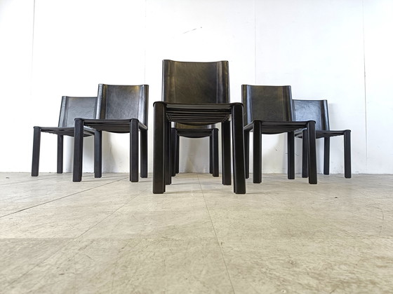 Image 1 of Carlo Bartoli eetkamerstoelen voor Matteo Grassi, set van 6 - 1980