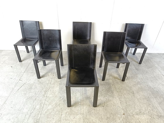 Image 1 of Carlo Bartoli eetkamerstoelen voor Matteo Grassi, set van 6 - 1980