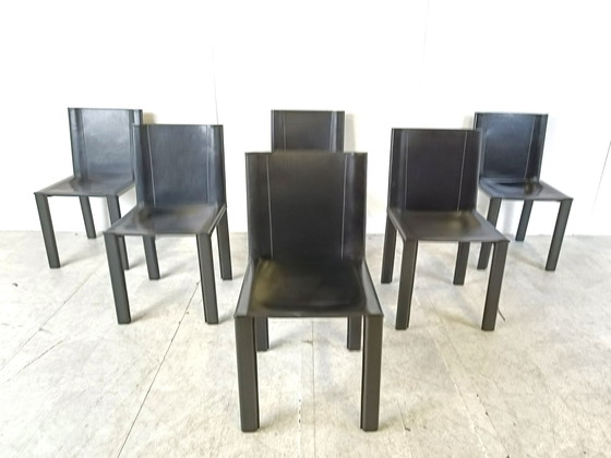 Image 1 of Carlo Bartoli eetkamerstoelen voor Matteo Grassi, set van 6 - 1980