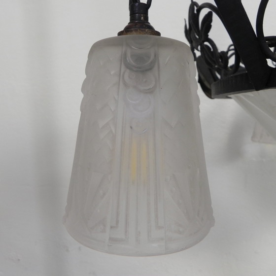 Image 1 of Art Deco Hanglamp Muller Freres Luneville Jaren 30