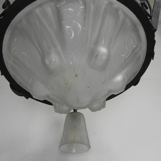 Image 1 of Art Deco Hanglamp Muller Freres Luneville Jaren 30