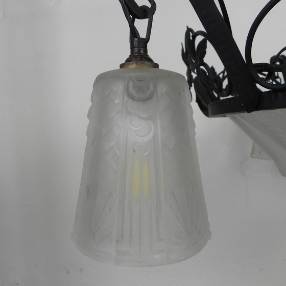 Image 1 of Art Deco Hanglamp Muller Freres Luneville Jaren 30