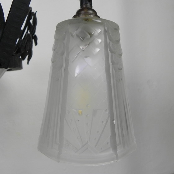 Image 1 of Art Deco Hanglamp Muller Freres Luneville Jaren 30