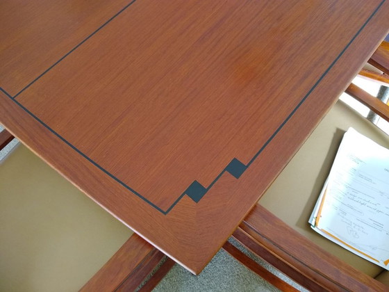 Image 1 of Schuitema kersenhout eettafel met 8 stoelen