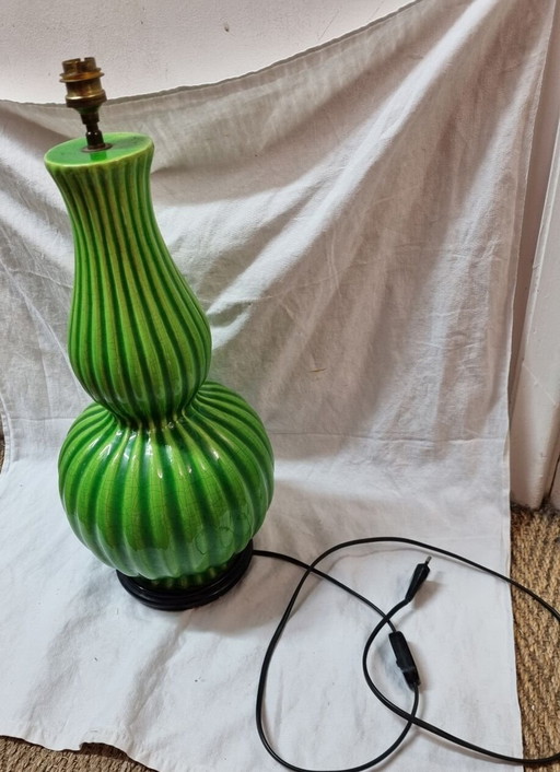 Vintage geëmailleerde keramische lamp uit 1970