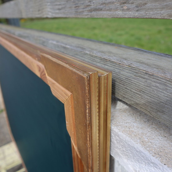 Image 1 of Frans Vintage Groot Druppelnaald Wandtapijt-Groot Vintage Ingelijst Kunstwerk-Barokke Tuin Scène-70S