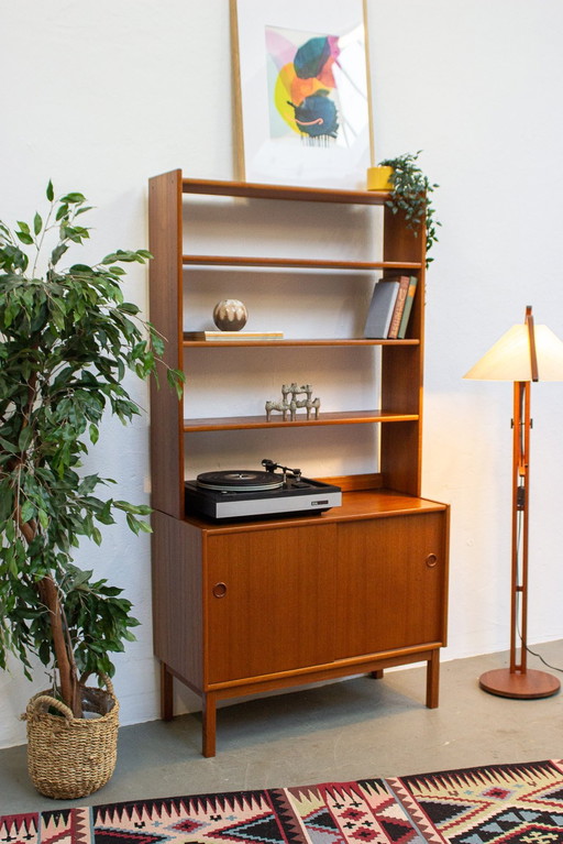 Vintage teakhouten boekenkast buffetkast Midcentury