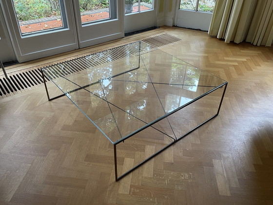 Image 1 of Design Glazen Tafel Met Chrome Onderstel