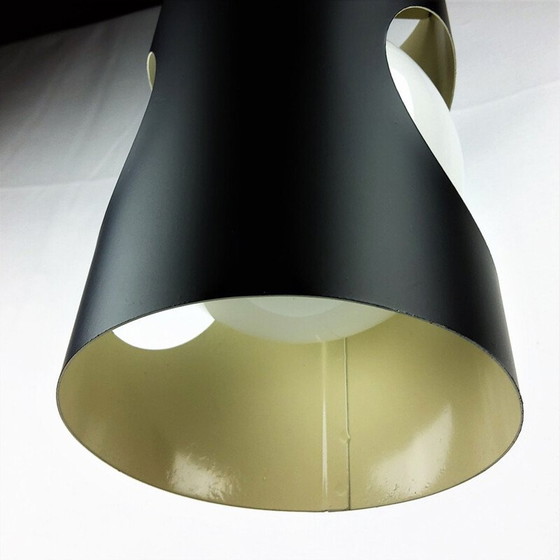 Image 1 of Vintage zwart metalen hanglamp, 1960