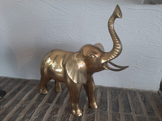 Image 1 of Vintage Grote Olifant In Messing