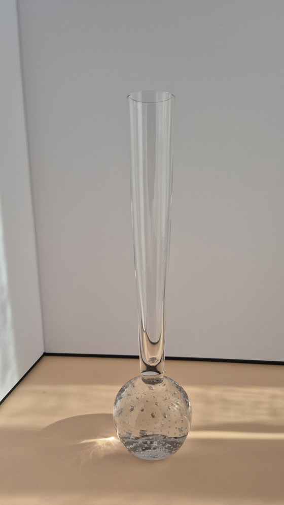 Image 1 of Vintage geblazen glazen vaas, waarschijnlijk uit Ekenäs, Zweden 1950
