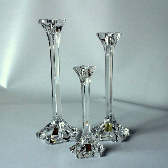 Image 1 of 3 kandelaars loodkristal glas Nachtmann - Vintage uit de jaren 70