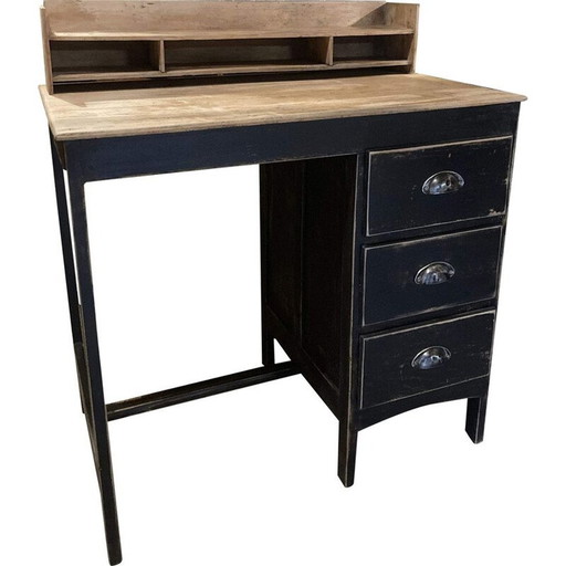 Vintage beukenhouten bureau