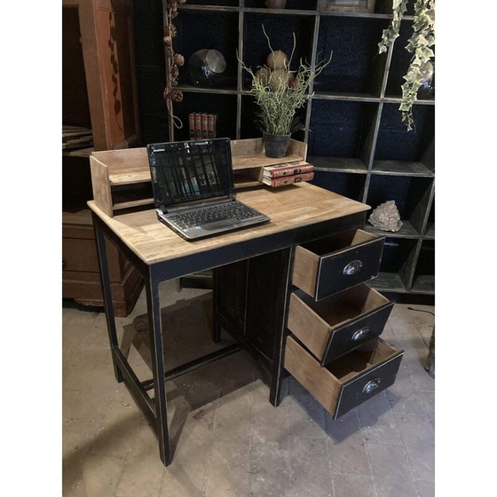 Image 1 of Vintage beukenhouten bureau