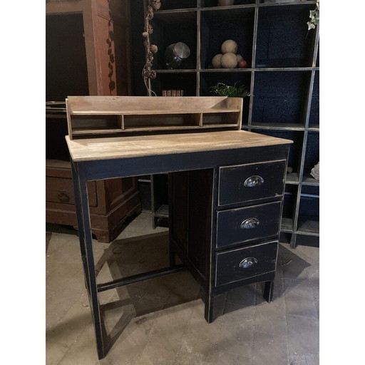 Vintage beukenhouten bureau