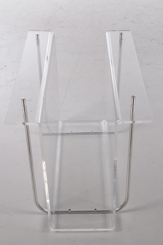 Image 1 of Plexiglas Magazijnrek met metalen accenten,1970