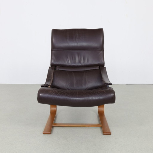 Fauteuil In Leer Van Nelo Möbel Zweden, 1970S